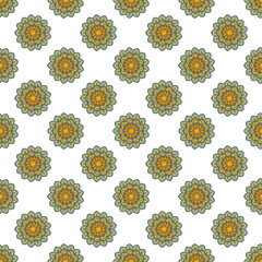 Wall Mural - Seamless colorful pattern with mandala.