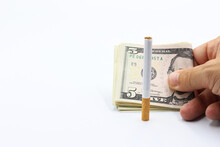 Concept Of Money For Small Vices, Such As Smoking. Expenditure On Tobacco.