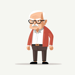 Wall Mural - angry old man vector flat minimalistic isolated illustration
