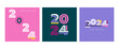 Happy new year 2024 design. Vector illustration for poster, flyer, calendar, cover and media post.