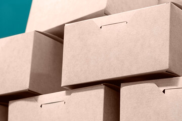 Poster - Lot of cardboard boxes, Delivery logistics concept