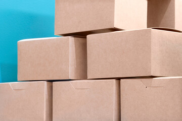 Poster - Lot of cardboard boxes, Delivery logistics concept