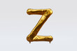 Gold Balloon Letter Z 3d render 
