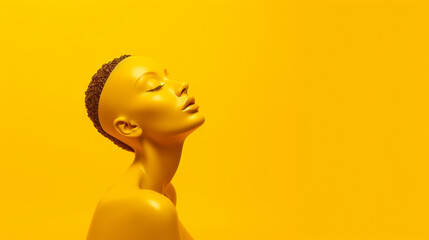  a portrait in yellow tones. series of backgrounds for design 