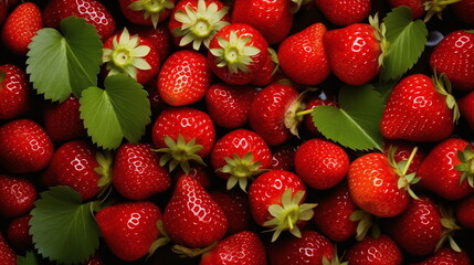 Red healthy and fresh strawberries