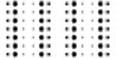 Poster - Halftone dotted seamless pattern. Abstract geometric black and white tile background. Dots gradient mosaic
