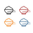 rice bowl with chopsticks vector illustration