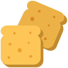 Poster - Icon of bread toaasts flat design 