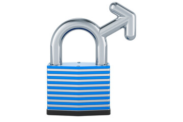 Poster - Male gender symbol with padlock, protect men concept. 3D rendering