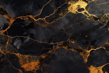 Naklejka na meble Portoro Gold marble tiles, known for their deep black background and golden veins