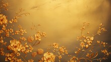 Abstract Gold Flower Background Nature Leaf, AI Generated Image