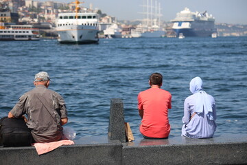 Canvas Print - couple on the pier