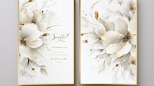 Luxury Elegant Wedding Invitation Card With Beautiful Nature Watercolor Flower, AI Generated Image