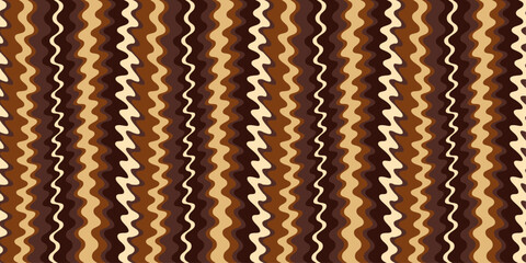 Leinwandbilder - Coffee pattern from spilled vertical thick streams. Seamless pattern of coffee and chocolate stripes, liquid and delicious.