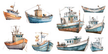 Watercolor Fishing Boat Clipart For Graphic Resources