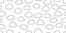 Black White Cloud Seamless Pattern