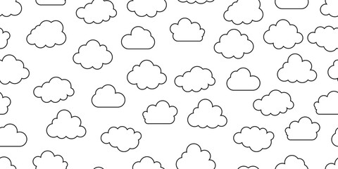 black white cloud seamless pattern