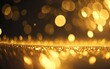 Abstract background with gold bokeh effect.
