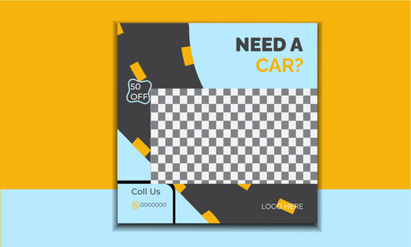 Social Media Post Design Template, Car Social Media post