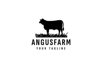 Sticker - cow farm logo vector icon illustration