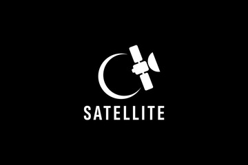 Sticker - satellite logo vector icon illustration