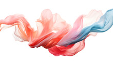 Colorful Fabric Flying In The Wind On White Background Generative Ai