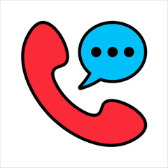 Fototapete - Phone icon in trendy flat style, Telephone symbol. vector illustration on white background