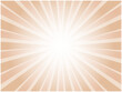 レトロなイメージの太陽光線がまぶしく光る集中線背景素材_ダークオレンジ