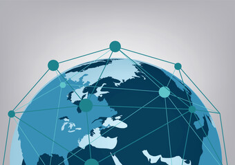 Abstract  line and point scales on white background with Global. Wire frame 3D mesh polygonal network line, design sphere, dot and structure. Vector illustration eps 10.