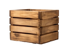 Empty Wooden Crate Isolated On Transparent Background