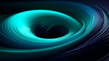 Wall Mural - abstract cyan blue spiraling tunnel background wallpaper - generative ai