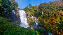 Wachirathan Waterfall In Spring Season