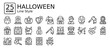 © Dimas Anom - Halloween icons in outline style. Collection of Halloween icons for web design, app, and modern projects. Simple vector editable stroke, easy to use
