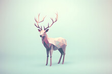 Low Poly Illustration Of A Reindeer - Geometric Art