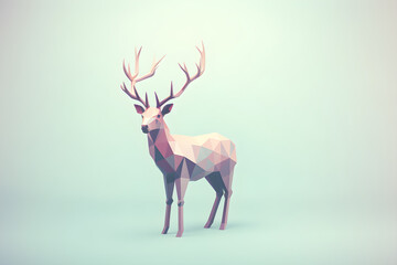 Low Poly Illustration of a reindeer - Geometric Art