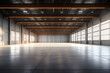 © sam - interior of an empty warehouse 3D rendered