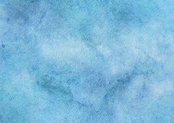 Poster - Abstract art blue watercolor stains background on watercolor paper textured for design templates invitation card