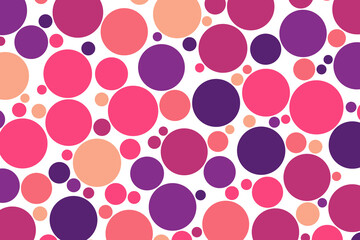 Sticker - Colorful random mosaic circle dots background. Circles bubble pattern vector illustration.