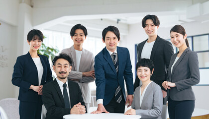 Poster - オフィスに集合する会社員グループ