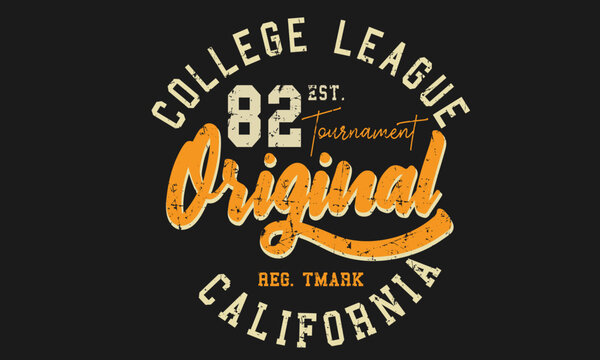 College League Original urban brand, California typography, t-shirt graphics, vectors