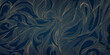 © marylia17 - Vector line gold pattern background, wavy hand drawn luxury art deco illustration. Swirls, waves, leaves japanese style design. Dynamic swirl composition.