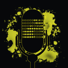 Wall Mural - Studio Microphone Splash Background