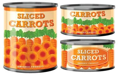 Wall Mural - sliced carrot food cans collection