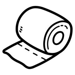 Poster - toilet paper line icon style