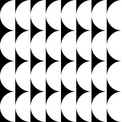 Wall Mural - Semicircle seamless pattern. Geometric background pattern, abstract modern monochrome trendy pattern.