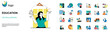 © alexdndz - Education concept with character situations mega set. Bundle of scenes people studying at school and university, gaining knowledges online, reading books. Vector illustrations in flat web design