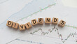Word Dividends on green finance background. Global economy concept