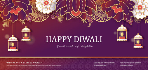 Canvas Print - Happy Diwali, festival of lights.