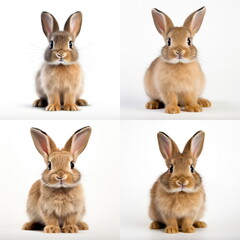 Sticker - baby rabbit on white background