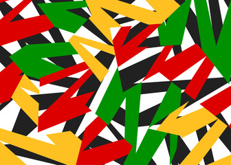 Poster - abstract background with overlapping colorful geometric line pattern